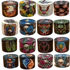 50mm 4 Part Skull Autumn Leaf Theme Metal Dry High Quality Herb Grinder