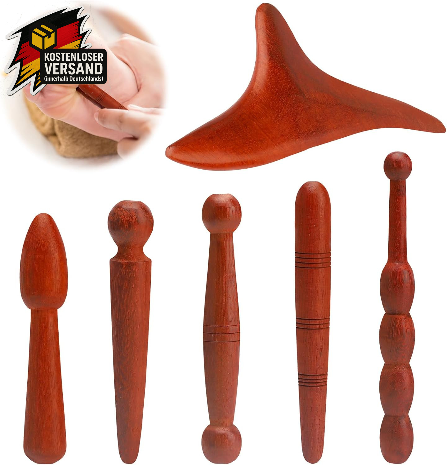 Triggerpunkt Massagegerät Holz Set für Nacken Schultern Rücken Reflexzonen