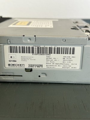 F430 OEM Becker BE 6105 Radio CD Stereo Unit - Serial: 65010592