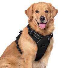 No Pull Dog Harness for Large Dogs, Adjustable Pet Vest with 2 Leash Clips