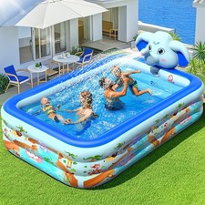 Pool  Planschbecken  252&times;183&times;56CM Aufblasbar mit Sprinkler Schwimmbecken Kinder