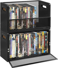 DVD Storage Rack - 2 Pack, Holds 56 DVD Cases or 64 Blu-Ray Cases Desktop/Clos