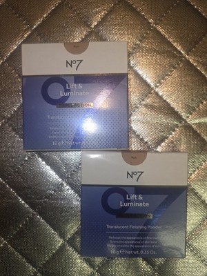 No7 Lift & Luminate Triple Action Translucent Finishing Powder RICH .35 oz Lot 2