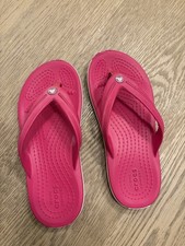 Crocs Pink Sandals Flip Flops Size 12 Toe Thong Pool Beach Shoes