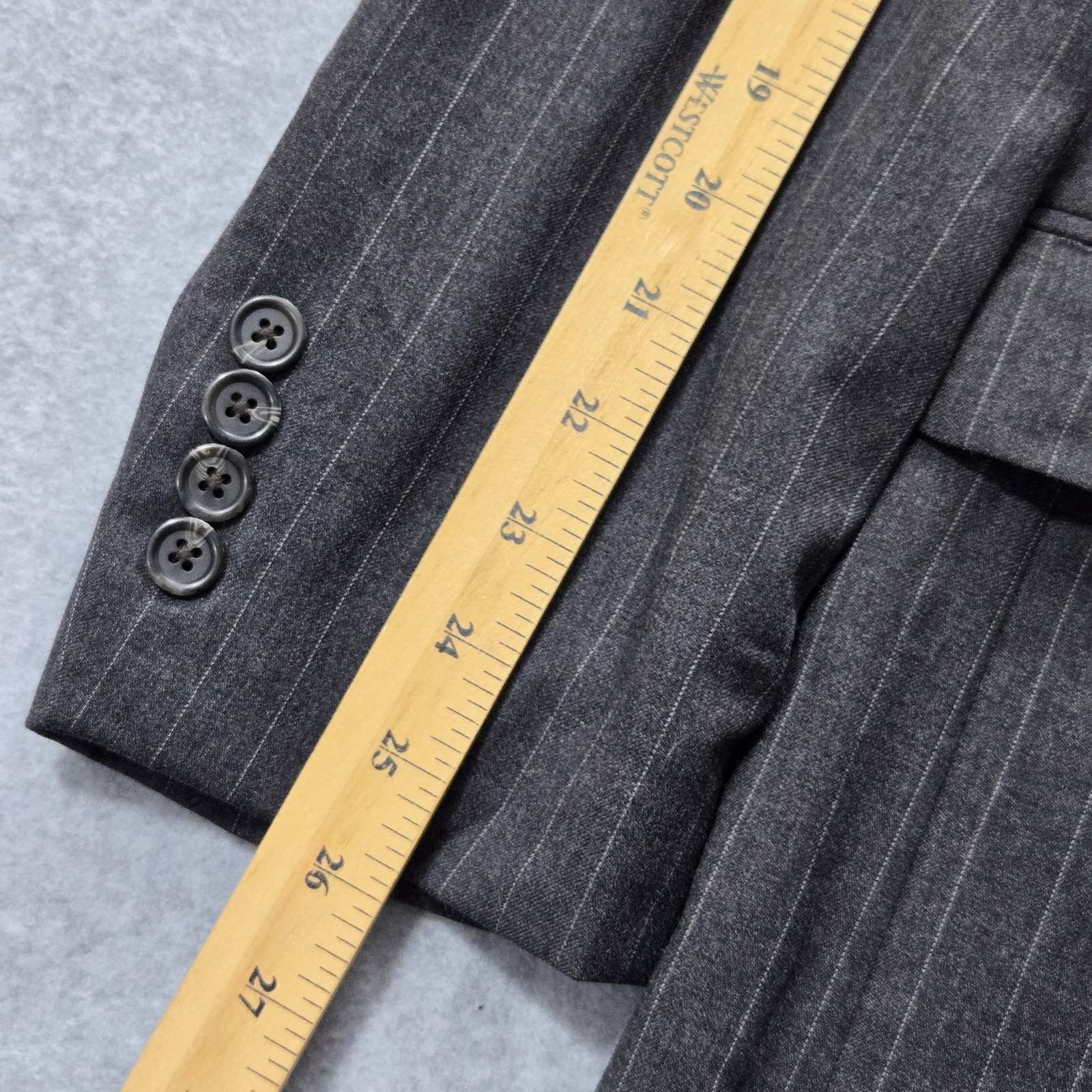 Lauren Ralph Lauren Blazer Mens 46 Long Pinstripe Wool Suit Jacket thumbnail 14