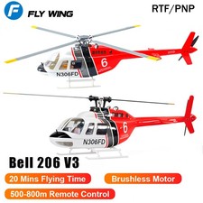 Fly Wing Bell 206 V3 GPS 3D 2/4 Blades Hovering Auto Return RC Helicopter RTF