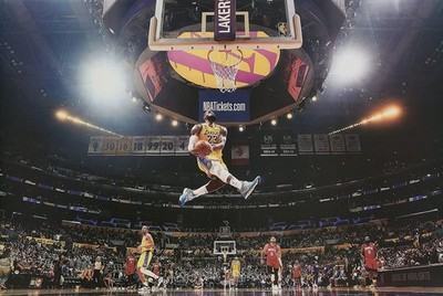 LeBron James Dunk Basketball Poster Unframed 24x36 Sports Wall Art
