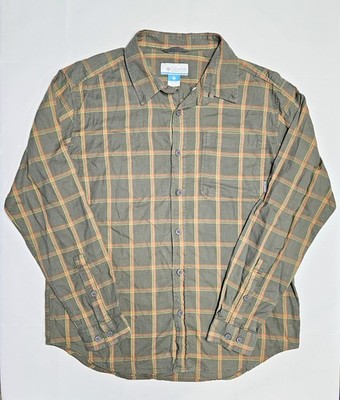 Columbia Men's Long Sleeve Button Down Plaid Shirt Size LARGE