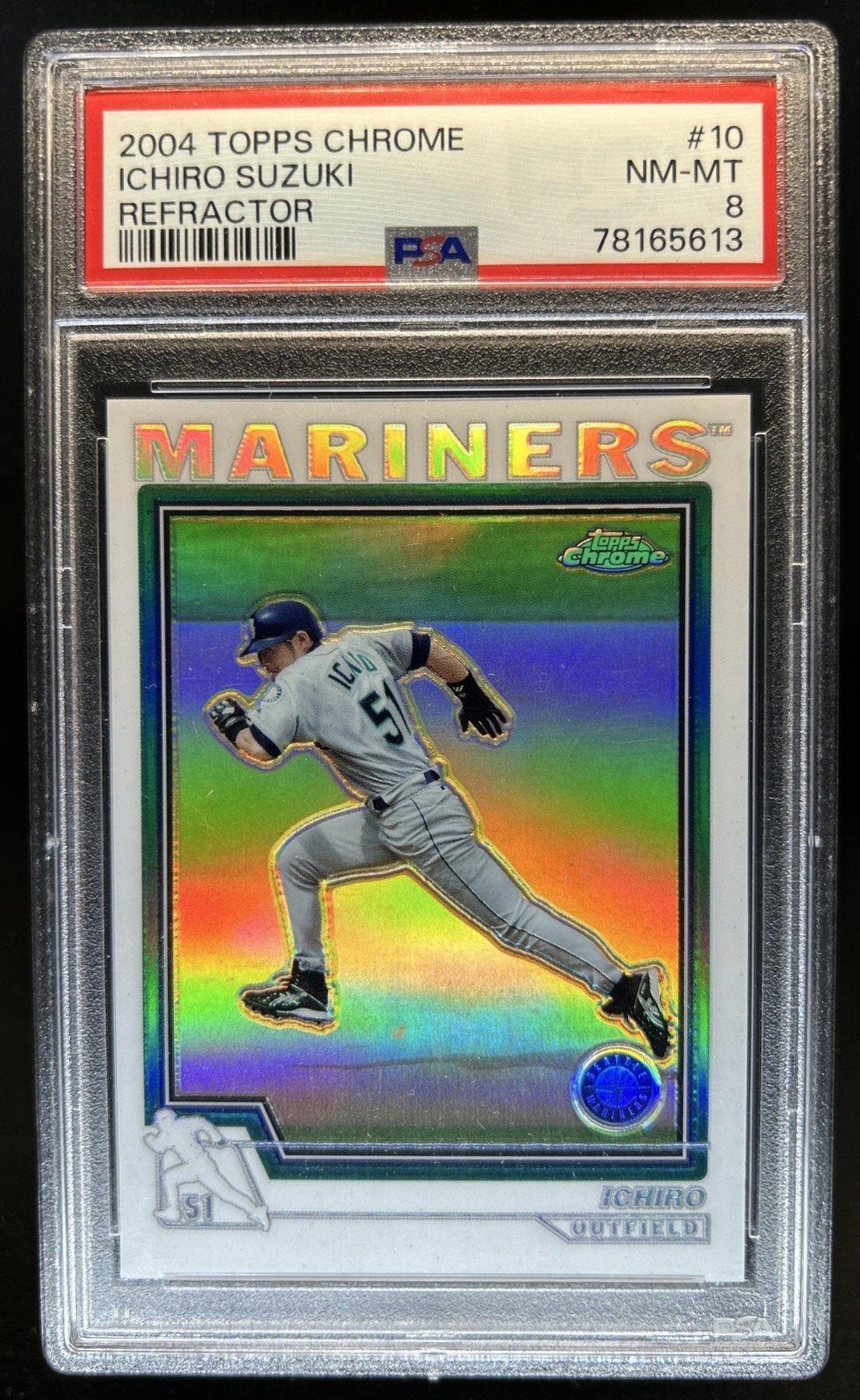 2004 Topps Chrome Ichiro Suzuki Refractor #10 Mariners PSA 8