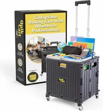 Quik Cart Rolling Crate W/ Wheels Collapsible Utility Cart Teachers Home
