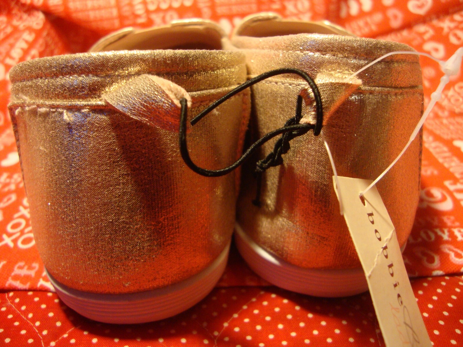 PANTOFOLA D’ORO Nuove pantofole slip on donna Bobbie Brooks rosa oro 374