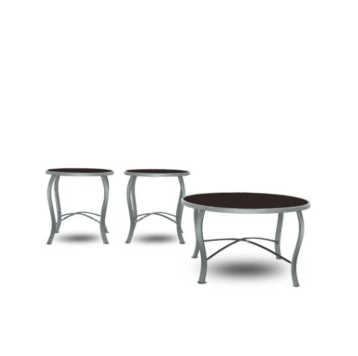 Homelegance Black Glass Top with Chrome Leg Table Set (3 Table Set) - New in Box - Image 2 of 4