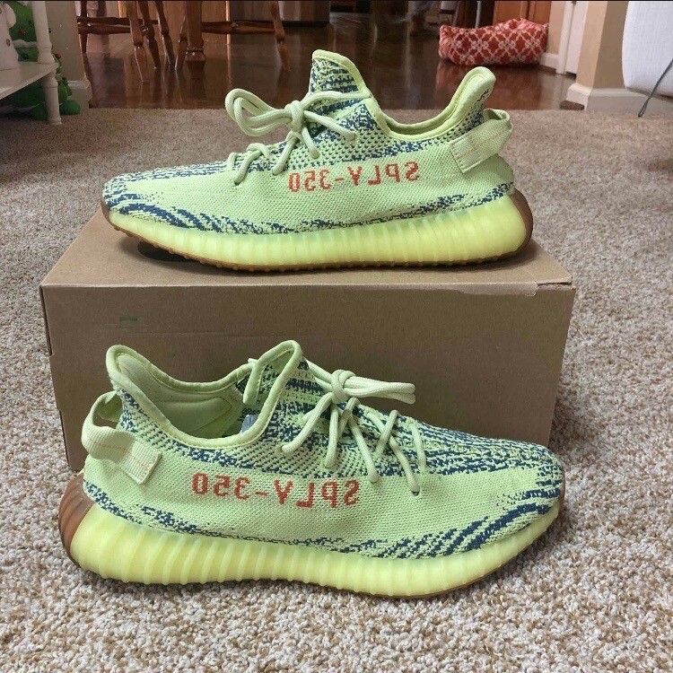 Adidas Yeezy Boost 350 V2 Low Semi Frozen Yellow B37572 Mens Size