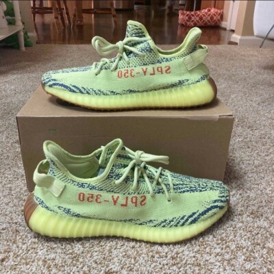 Adidas Yeezy Boost 350 V2 Low Semi Frozen Yellow B37572 Mens Size