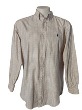 Ralph Lauren Shirt Mens Size 16.5 Adult Classic Fit Long Sleeve Logo Button Up.