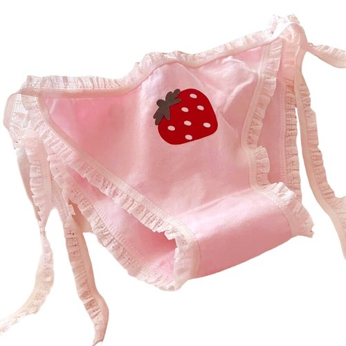 Tie String Panties Ruffled Lace Edge Underwear Japanese Cute Anime Briefs Thong - Picture 9 of 12