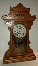 ANTIQUE E.N. WELCH "CLINGSTONE" 1890 FANCY MANTEL/ SHELF CHIME CLOCK WORKING 