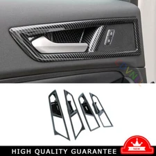 For Ford Edge 2015-2021 Carbon Fiber Car Interior Door Handle Bowl Frame Trim 4X