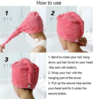 WQEDVN Microfibre Hair Towel Wrap, Microfiber Towel For