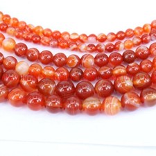 6/8/10/12mm Natural Red Stripe Agate Onyx Gemstone Round Loose Beads Strand 15"