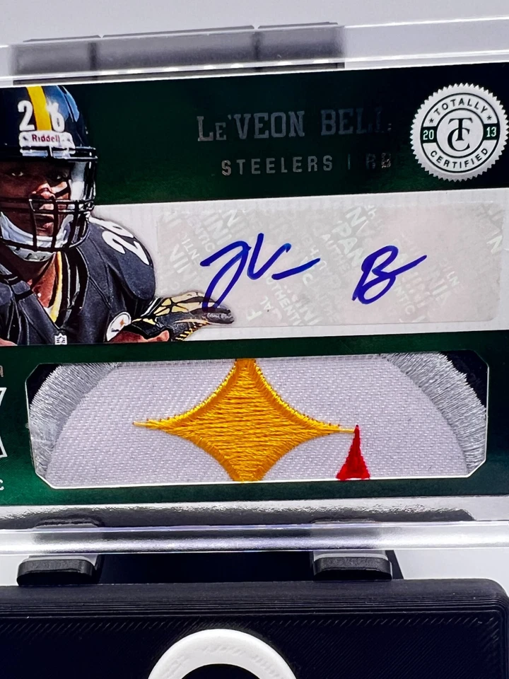 Parche con logotipo automático azul radiocontrol LeVeon Bell 2013 totalmente certificado SPP 1/5 NFL Steelers Foto 3 de 4