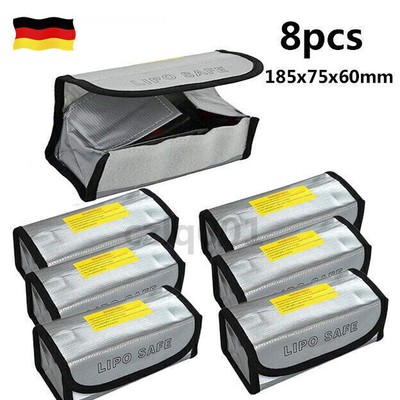 8x Lipo Battery Safe Bag Fire Protection Lithium Battery Bag Fireproof Safe Bag