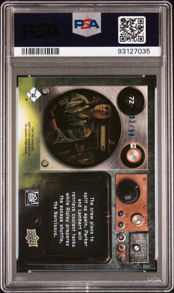 2017 Upper Deck Alien Movie - Blue Foil /99 - Ripley New Plan - PSA 10 GEM MINT - Image 4 of 4