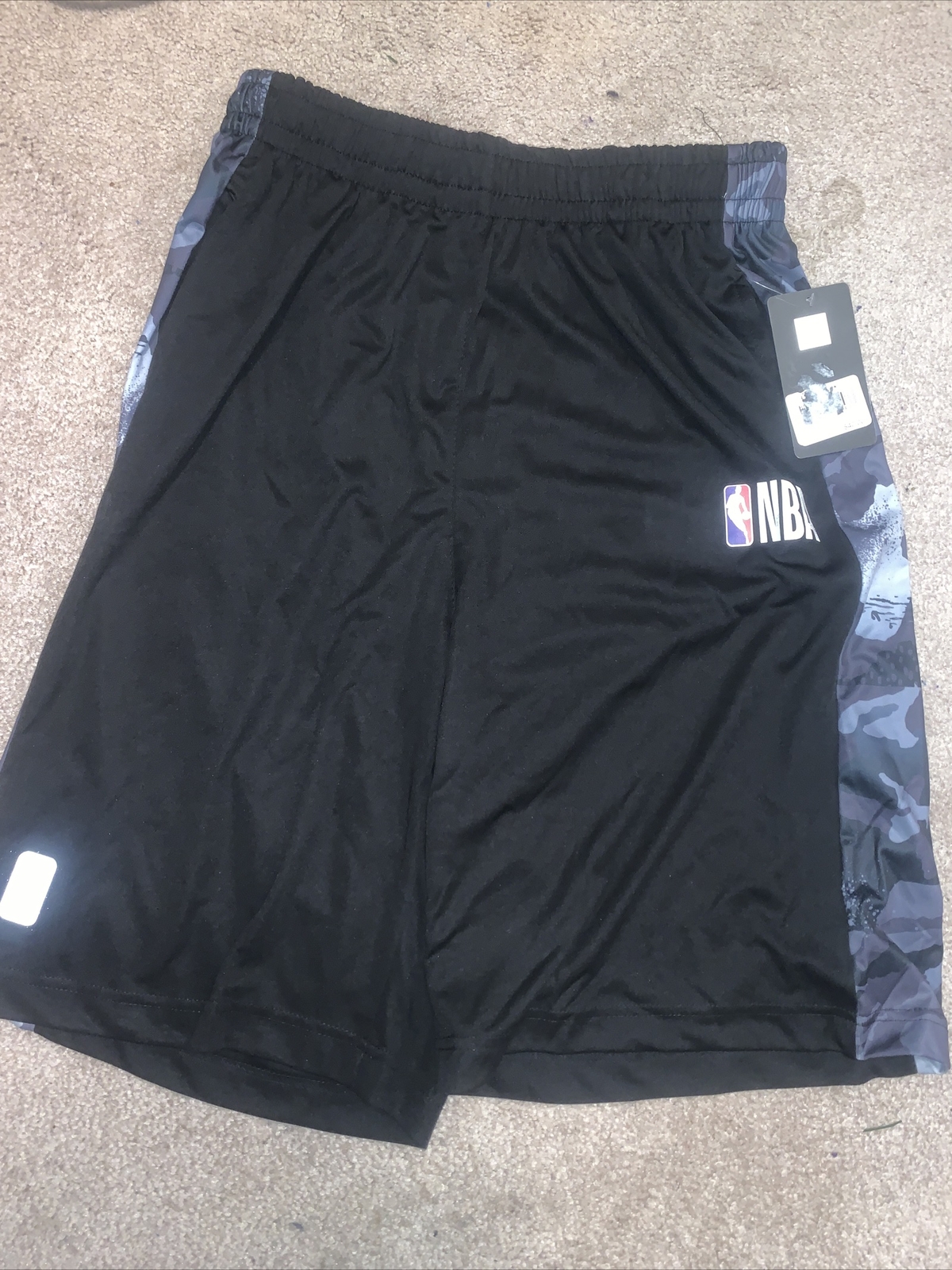 NBA black trainer shorts size large made in egypt Brand new with tags