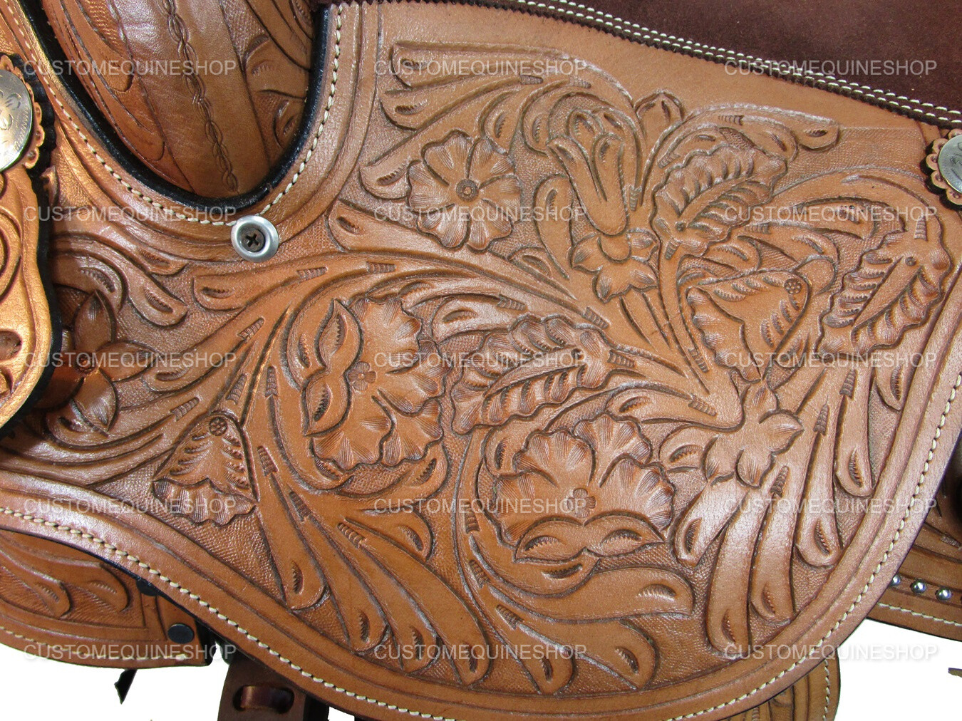 RODEO WESTERN SADDLE BARREL RACING PLEASURE TRAIL LEATHER TACK SET 15 16 17 18