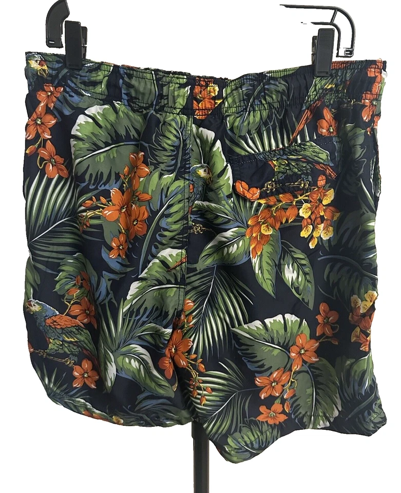 Trader Bay Shorts Mens Size Medium Navy Blue Hawaiian Tropical Swimming Beach - Image 2 of 4