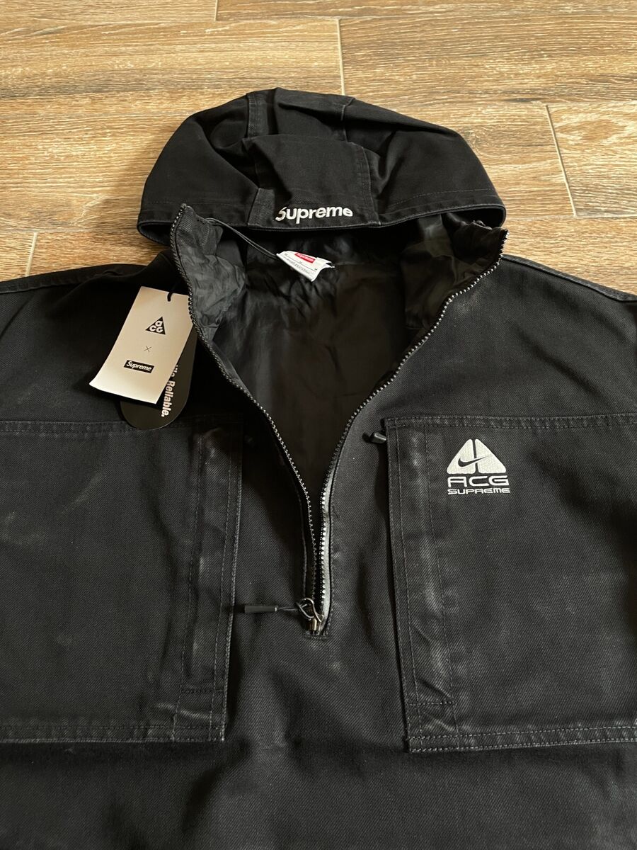 Supreme Nike ACG Denim Pullover Jacket Black Medium M NEW IN HAND FW22