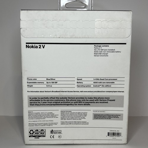 Nokia 2 8GB Blue,Silver (Verizon) Brand NEW SEALED 5.5" HD World Device-FastShip - Afbeelding 6 van 10