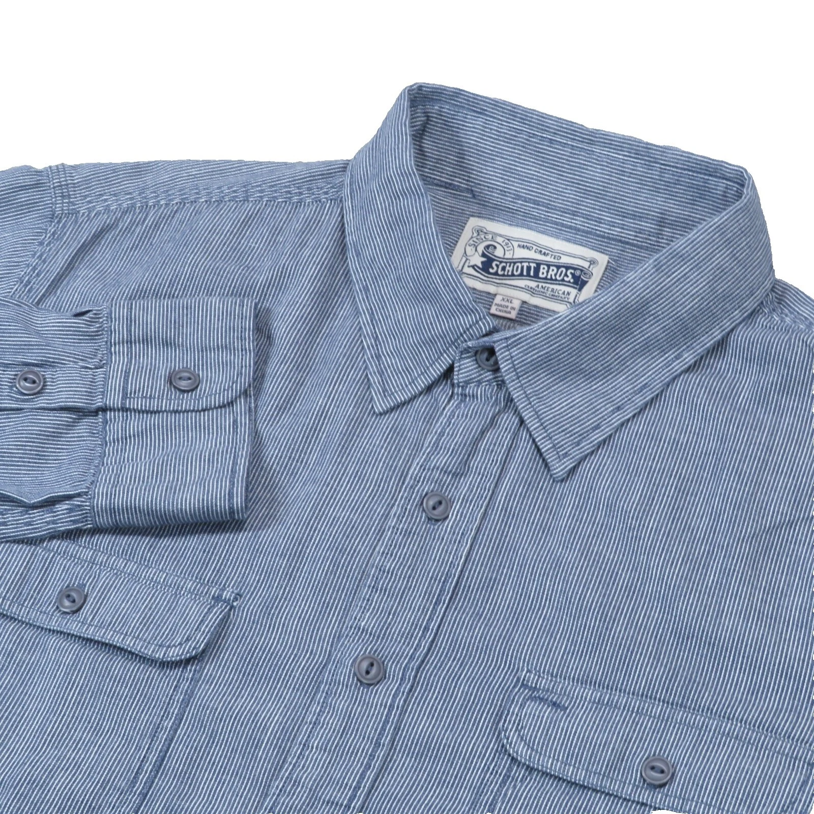 Botón Informal a Rayas SCHOTT-Down Shirts for Men