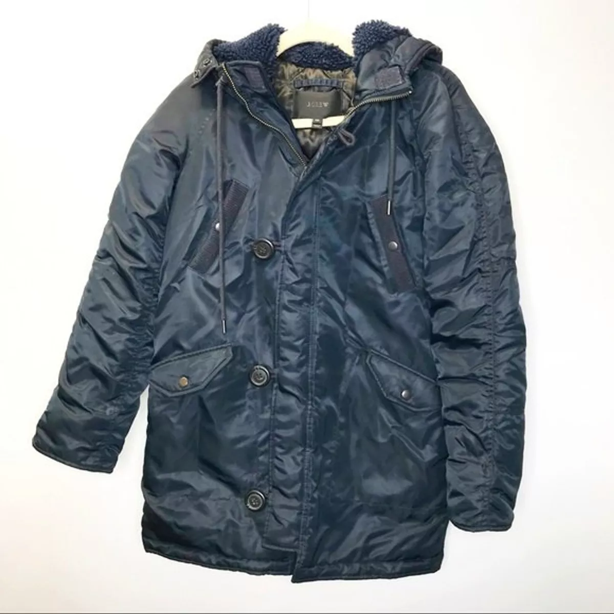 J crew sherpa hooded best sale parka