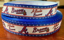 Braves Multi-Designs on 7/8" Grosgrain Team Ribbon - 3 Yards