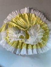 VTG Dolls  Darlings yellow Full Circle Ruffles Lace Dress size 24M Made USA