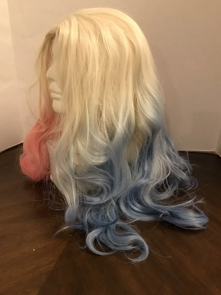 White  Pink Blue Wig    Wavy  19  Inches Cosplay Costume  Long - Image 2 of 3
