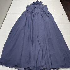Azazie Iman Stormy Blue Chiffon Bridesmaids dress Women’s 18 New Defect
