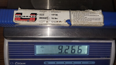 9LBS UNIBRAZE ALLOYS TIG WELDING ROD ER320LR AWS5.9 ASME SFA5.9   1/8'' X 36''L