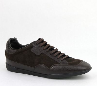 New Gucci Men's Dark Brown Suede Leather Lace-up Sneakers 5G/US 5.5 317052 2145