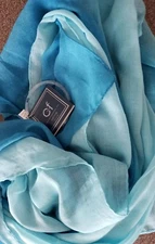 C&F Enterprise Scarf ~ Sarong ~ Wrap  ~ Multicolored Blue/Green ~ 43" x 71"