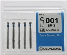 Dental Diamond Burs, Standard Grit Multi-Use, 5 Pcs/Pk [001BR-31]