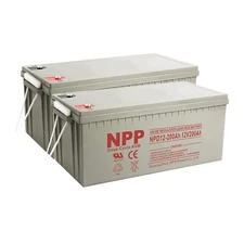 NPD12-200Ah (2 Pcs) 12V 200Ah4D AGM  Deep Cycle Sealed Lead Acid Storage Battery