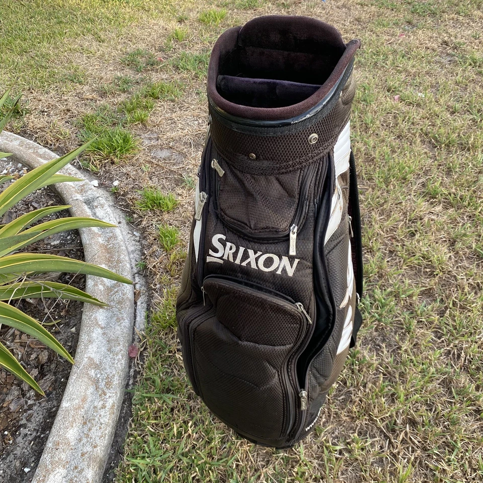 Bolsa de golf Srixon Tour Staff blanca con correa única dividida en 5 vías negra Foto 2 de 4