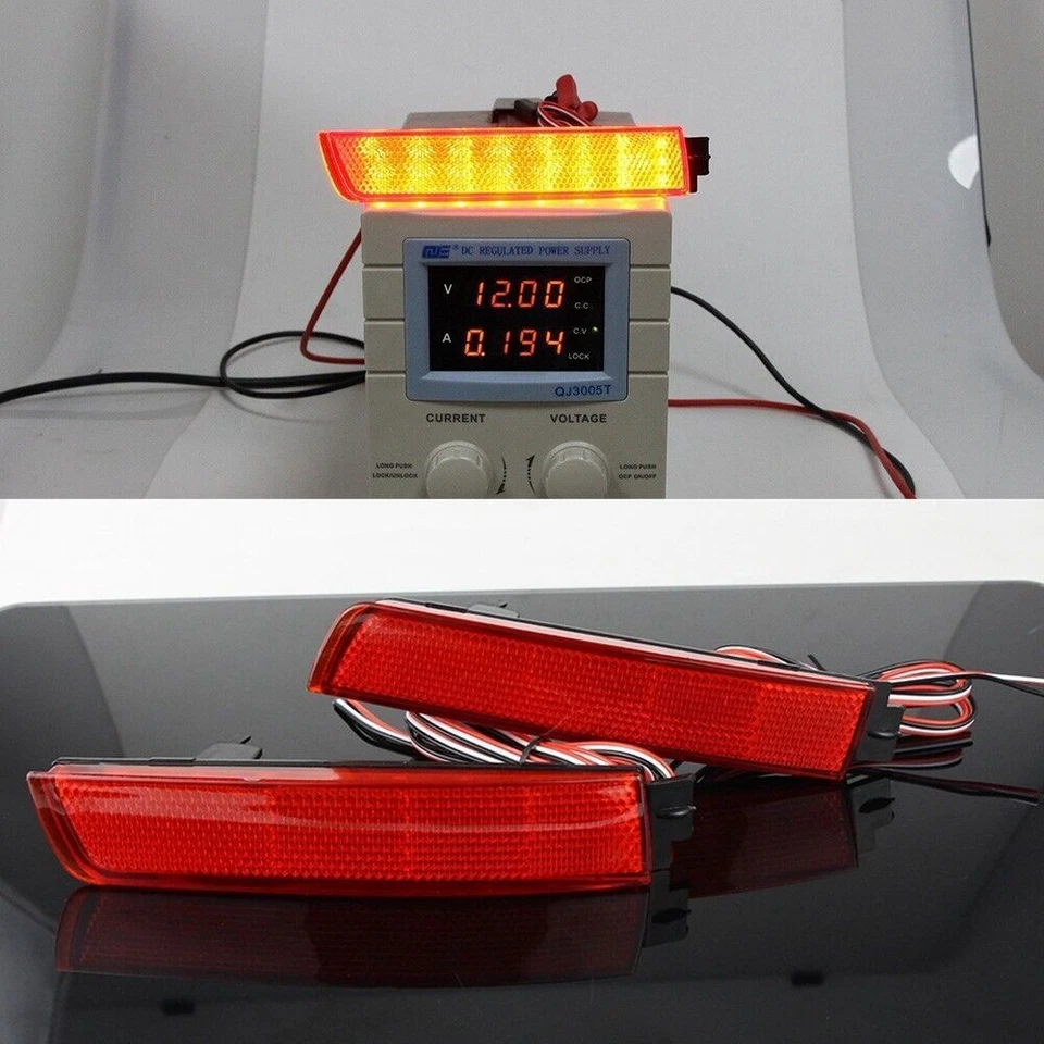 2x Luz de freno trasera reflector parachoques trasero LED lente roja para Nissan Juke 2011-2014 Foto 4 de 4
