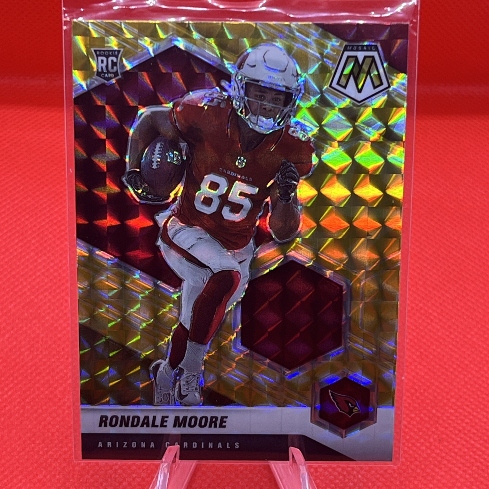 Rondale Moore 2021 Panini Mosaic Yellow Reactive Prizm Rookie #317