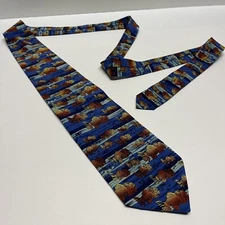 VTG 1996 Jerry Garcia 100% Silk Tie Fish And Musical Notes Theme 60” Inch