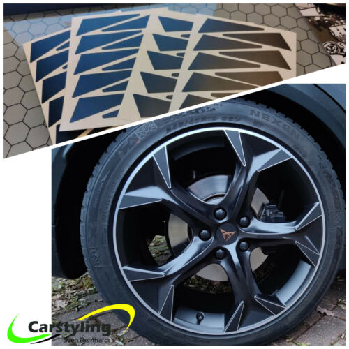 Set adesivi per originale Cerchi 19 pollici Cupra Formentor in nero opaco pellicola Oracal - Foto 1 di 8