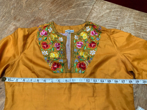 Gold Silk Indian style Shirt suitable for Boy/Girl - Picture 2 of 5