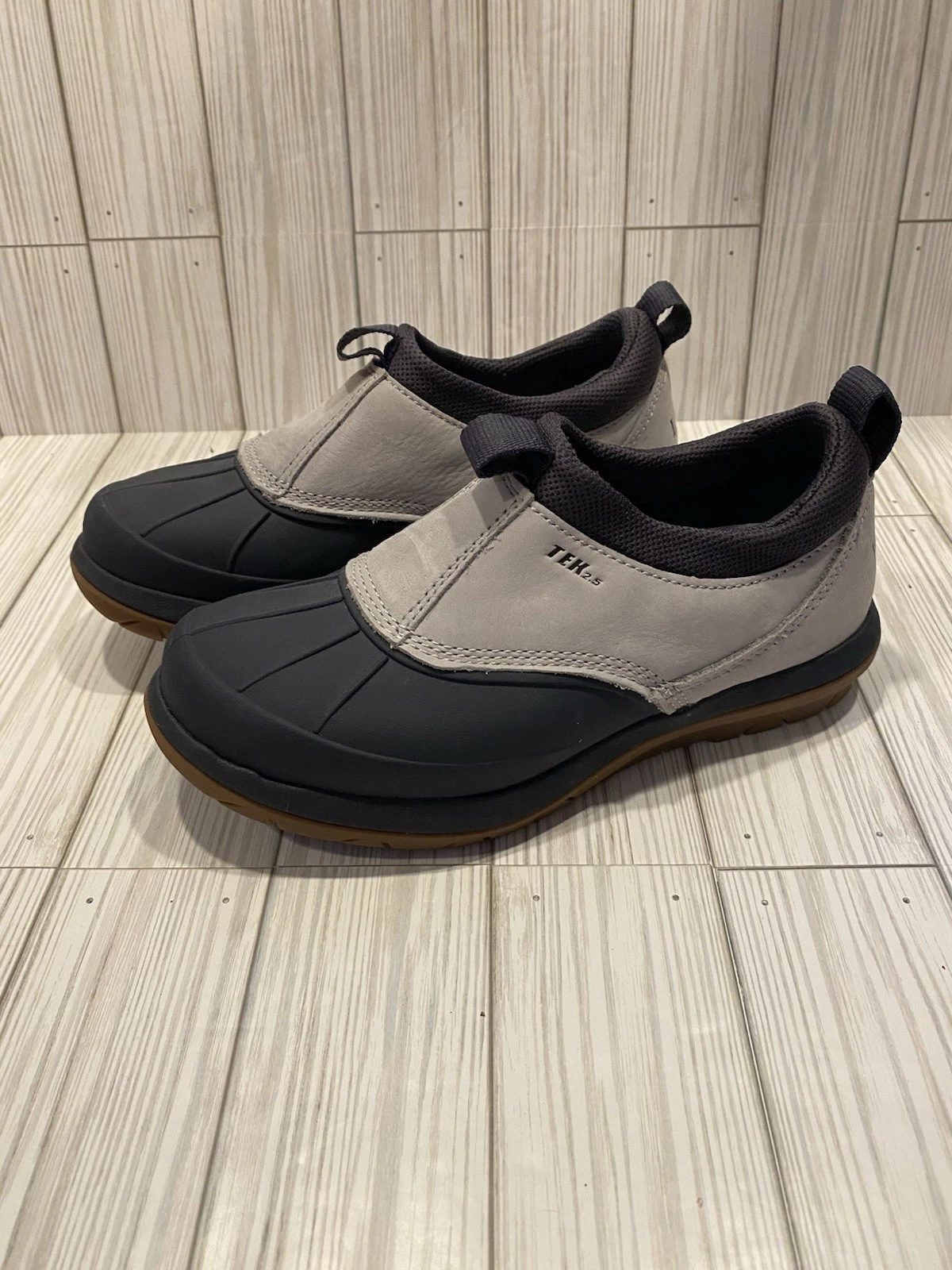 LL Bean Storm Chaser Duck Boot Womens 6 Waterproof Leather Blue Gray TEK 2.5